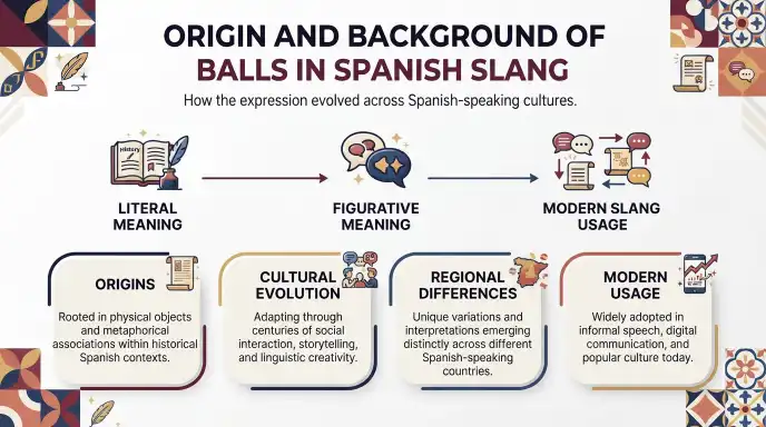origin and background of balls in spanish slang