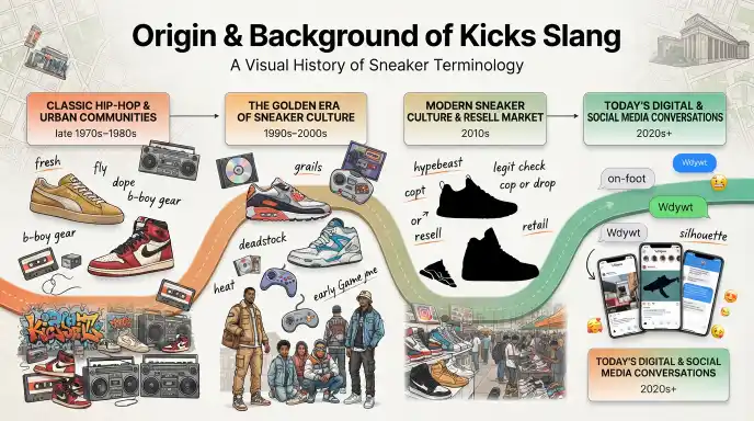 origin and background of kicks slang