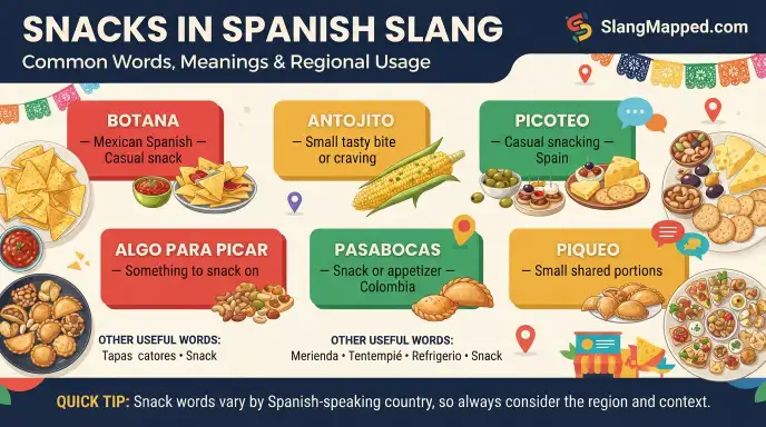 Snacks in Spanish Slang